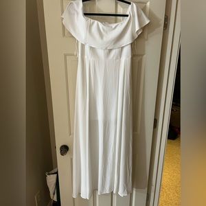 Off shoulder ivory maxi dress